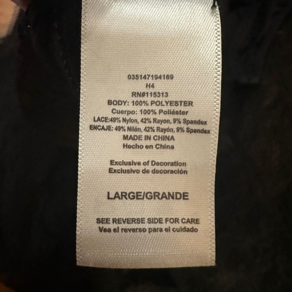 VTG Y2K Boudoir Collection Black Lace Lingerie Babydoll Chemise ~ Sz L ~ NWOT - Picture 7 of 8